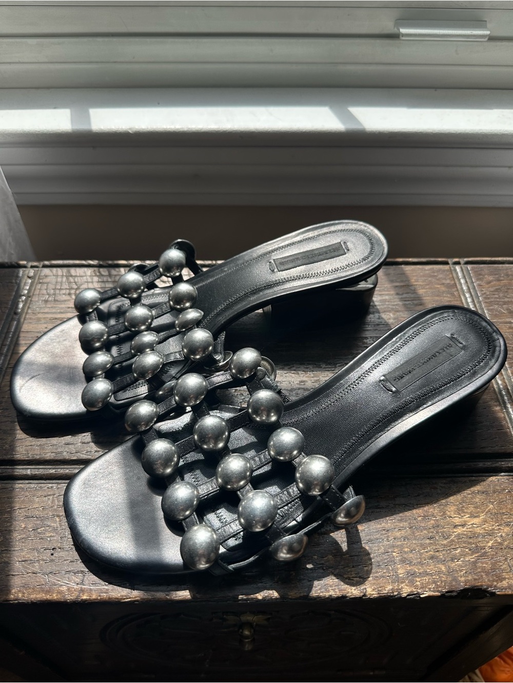 Alexander‎ Wang • Lou Dome Studded Heeled Slide Sandals